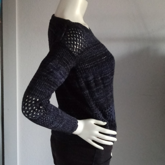 Blue Side Button Knit Sweater - Picture 3 of 11